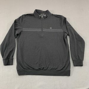 TravisMathew Sweater Mens 2XL Gray Quarter Zip Pullover Golf Pima Cotton Blend